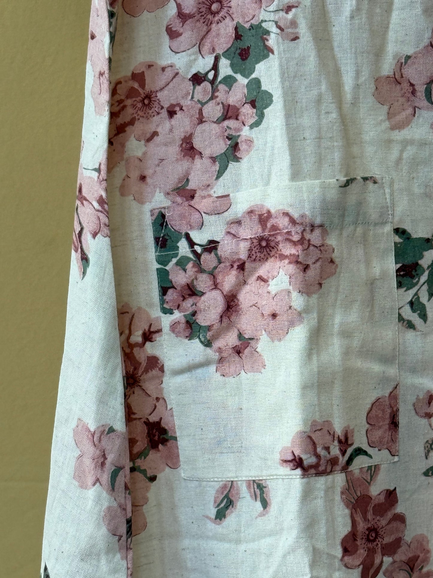 Pink floral cotton tunic