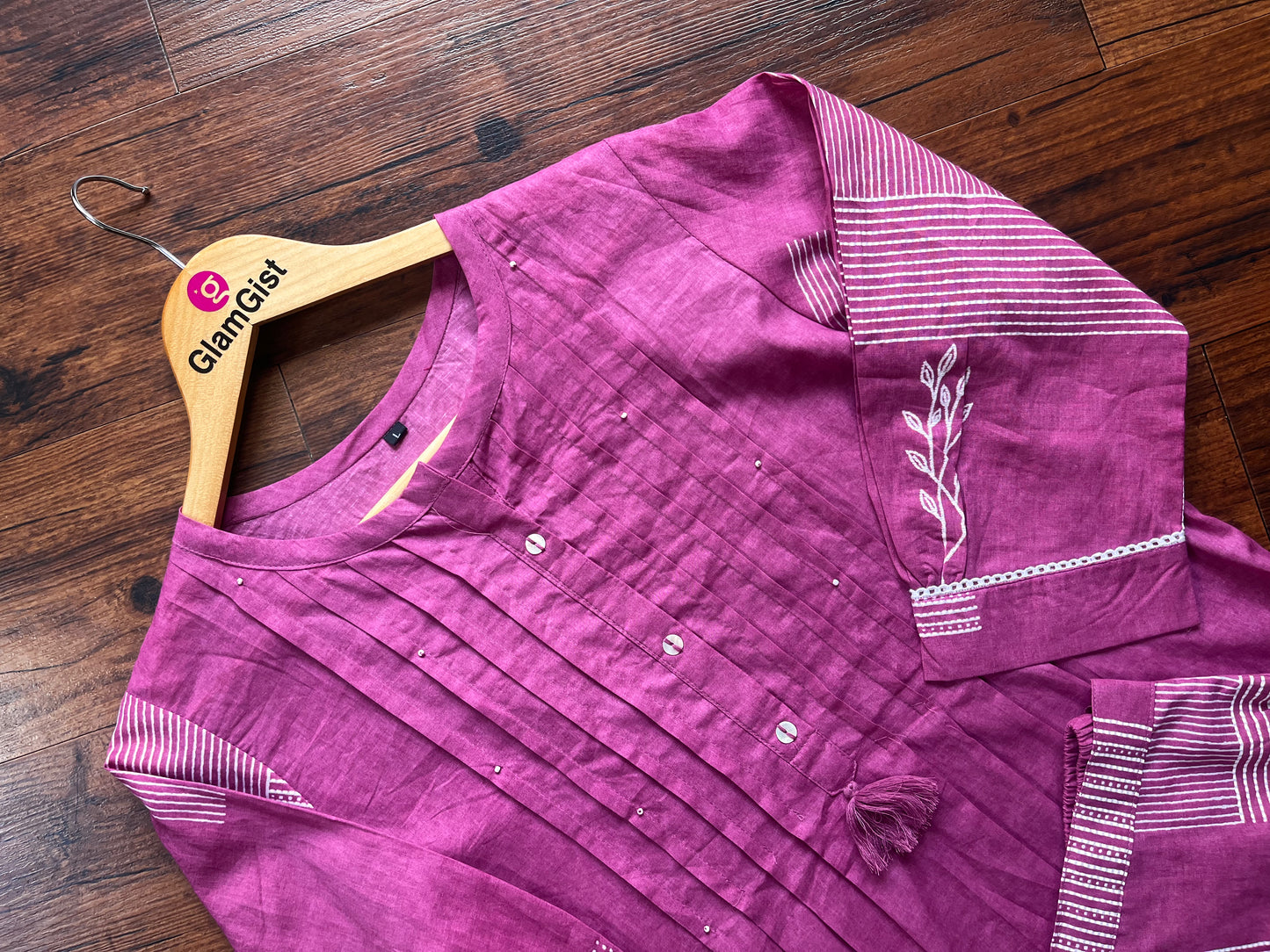 Pink cotton Kurti set