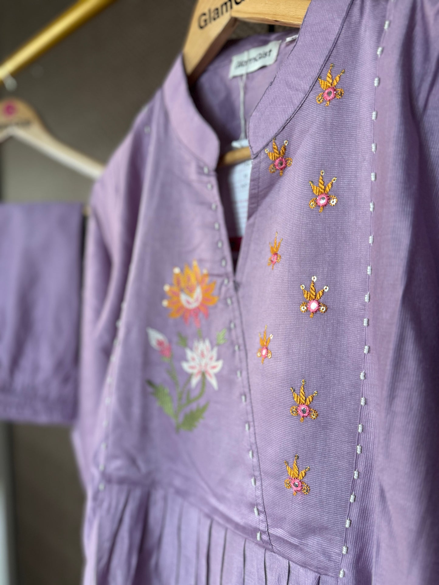 Soft lavender Kurti pant set