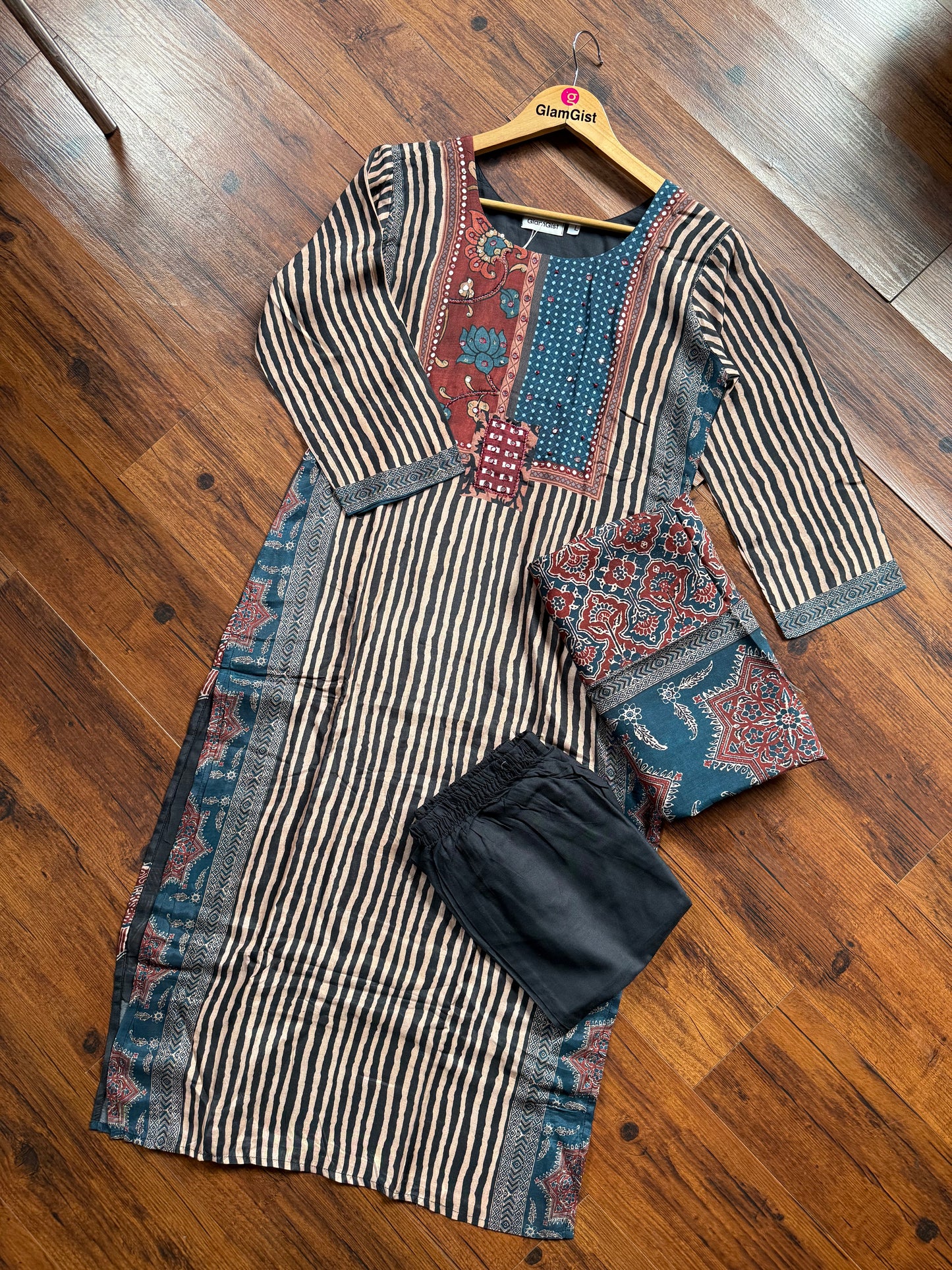 Ajrakh print Kurti set