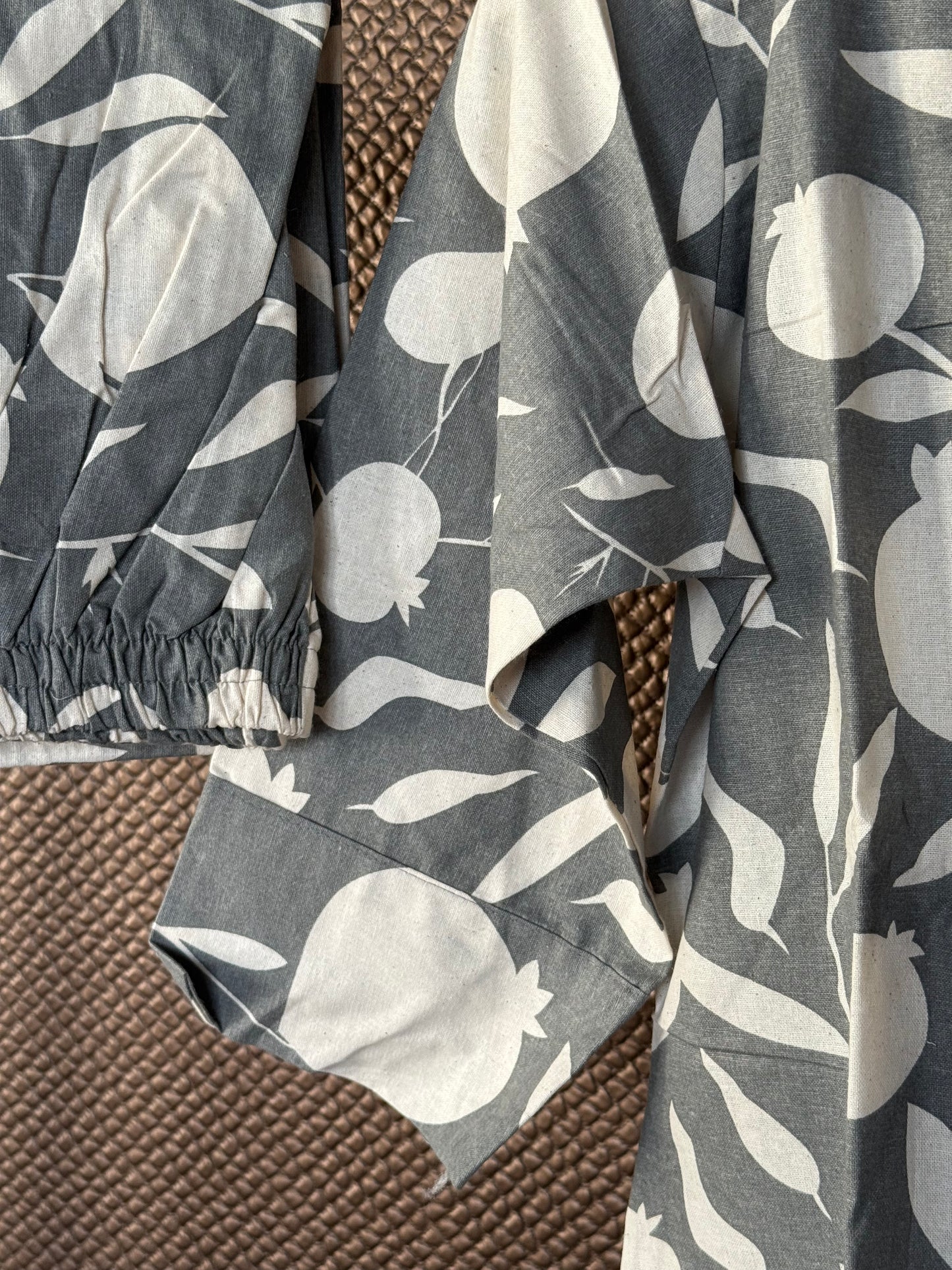 Dusty slate grey cotton Kurti pant set