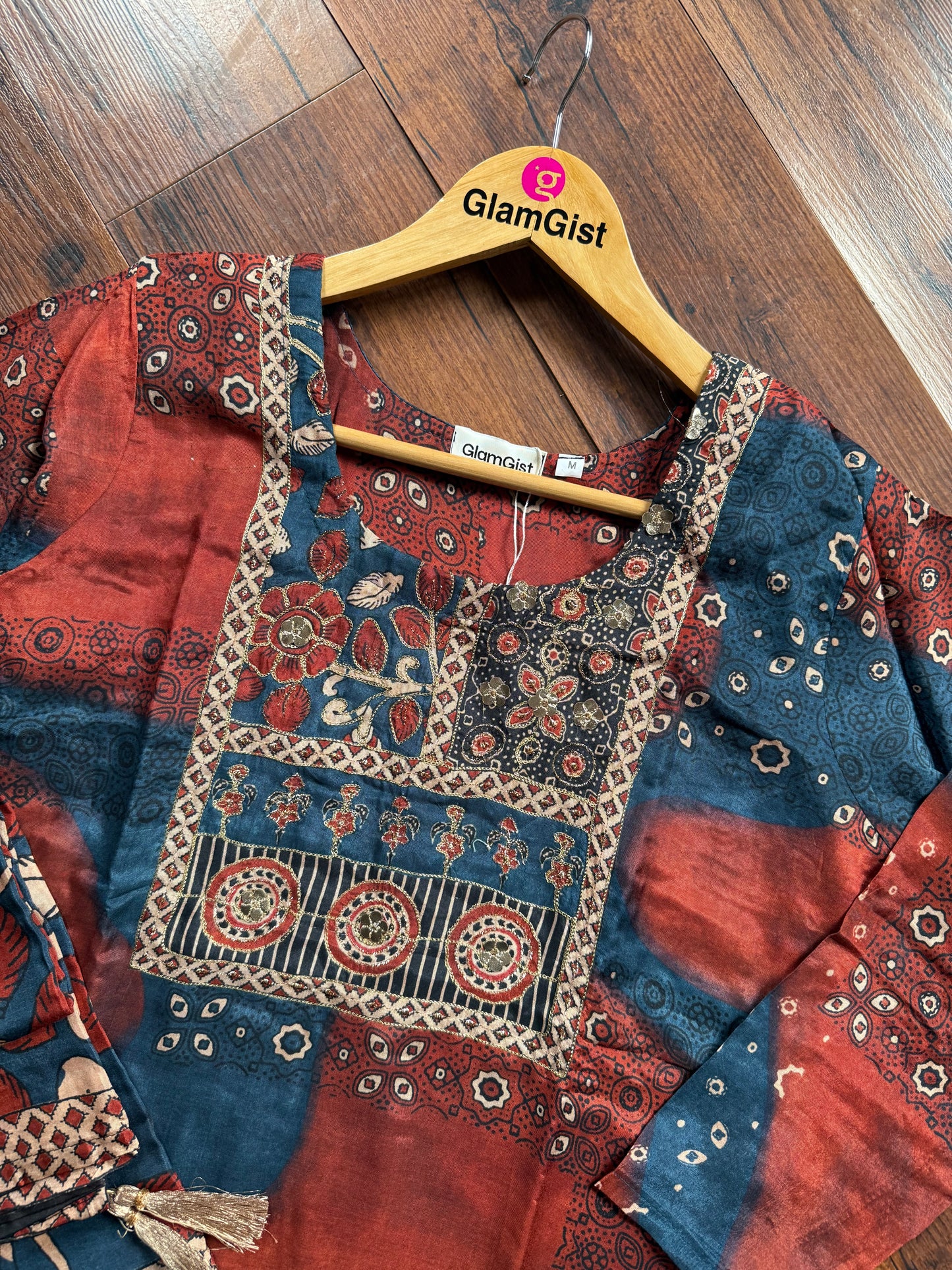 Heritage printed linen Kurti set