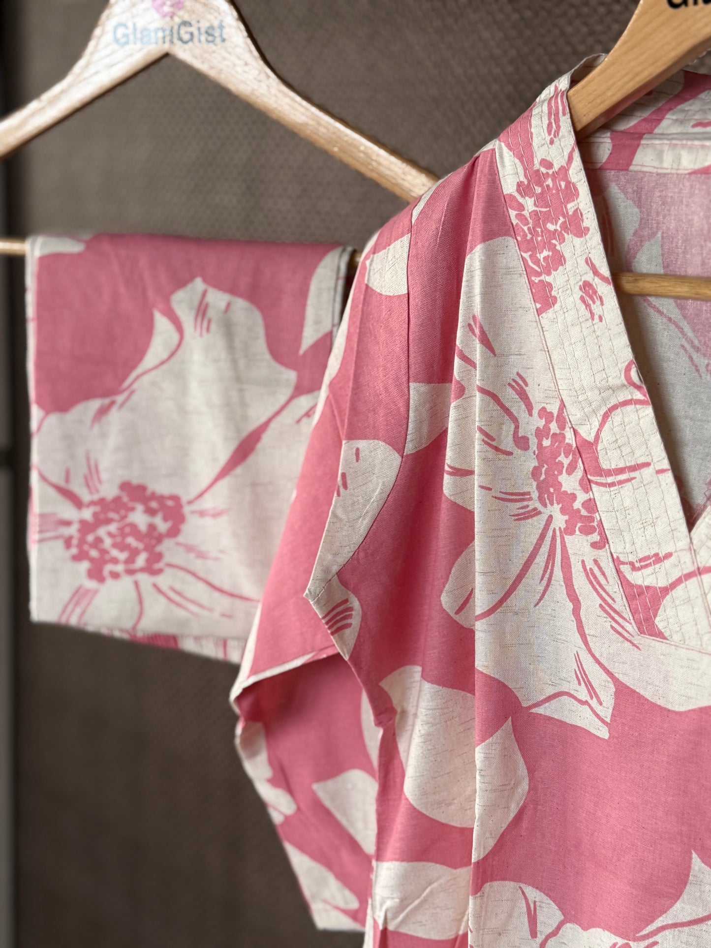 Blush bloom cotton Kurti pant set