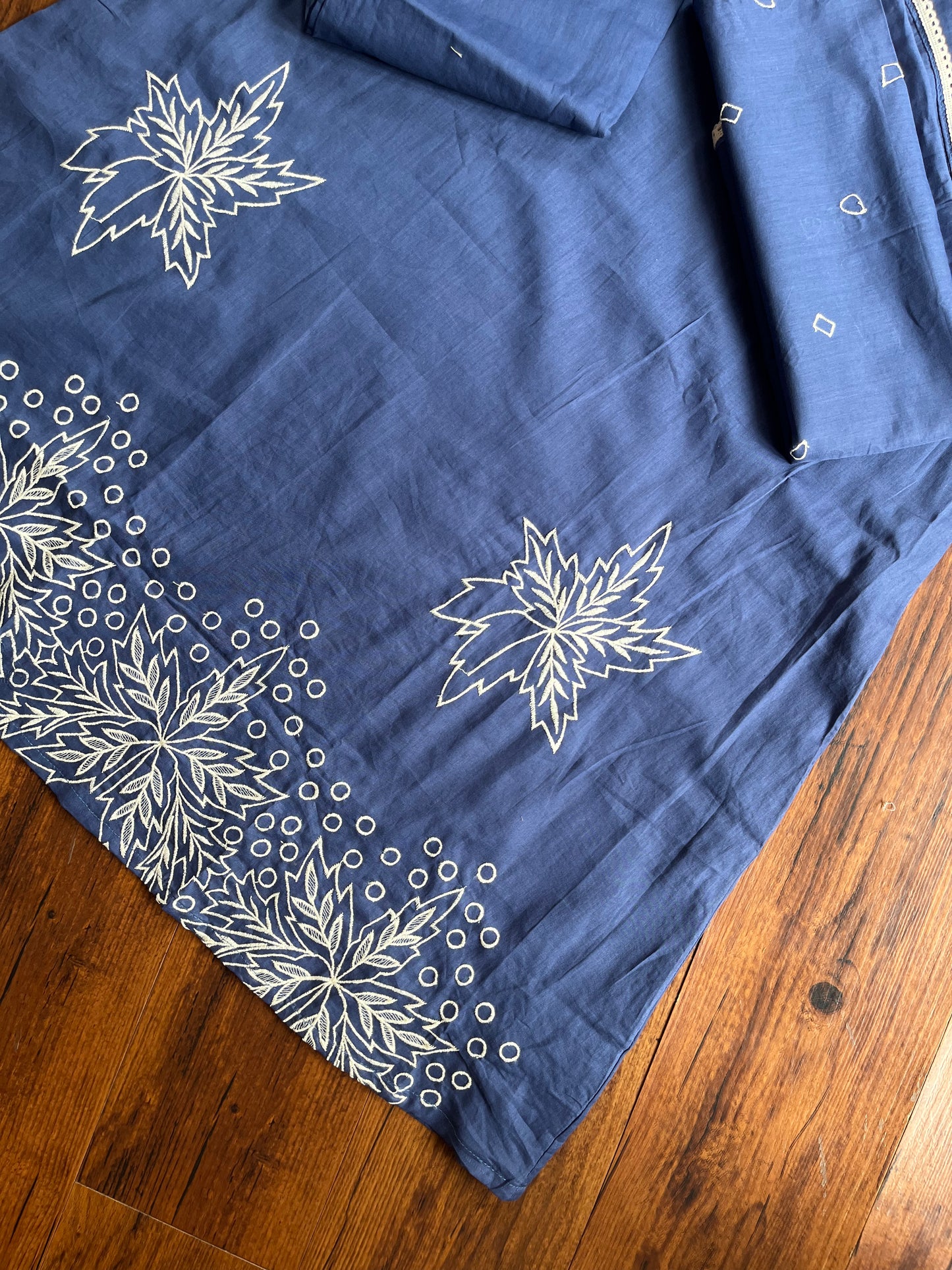 Dark Blue Cotton Kurti Set