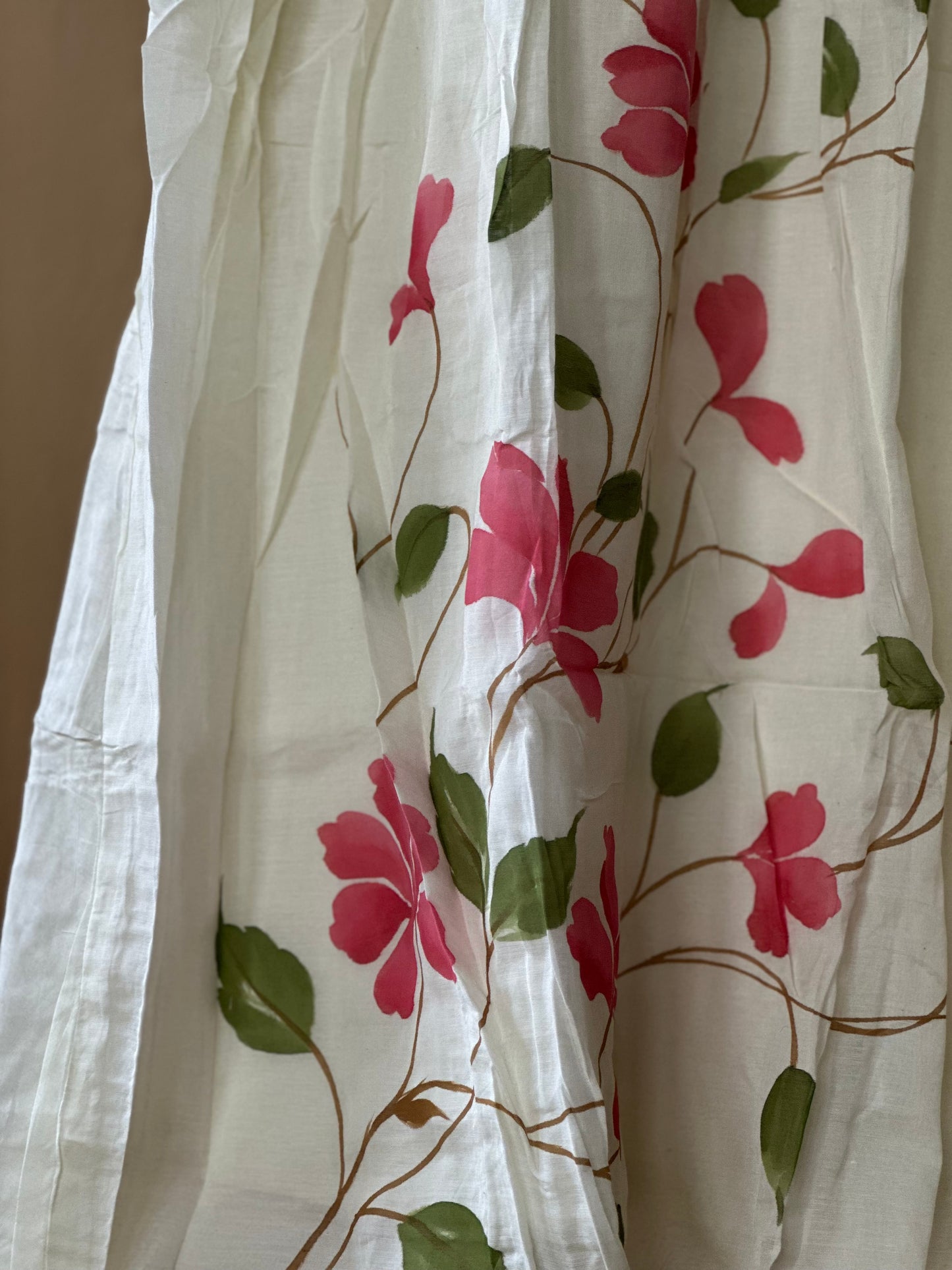 Ivory Hand Painted Chanderi Silk Set
