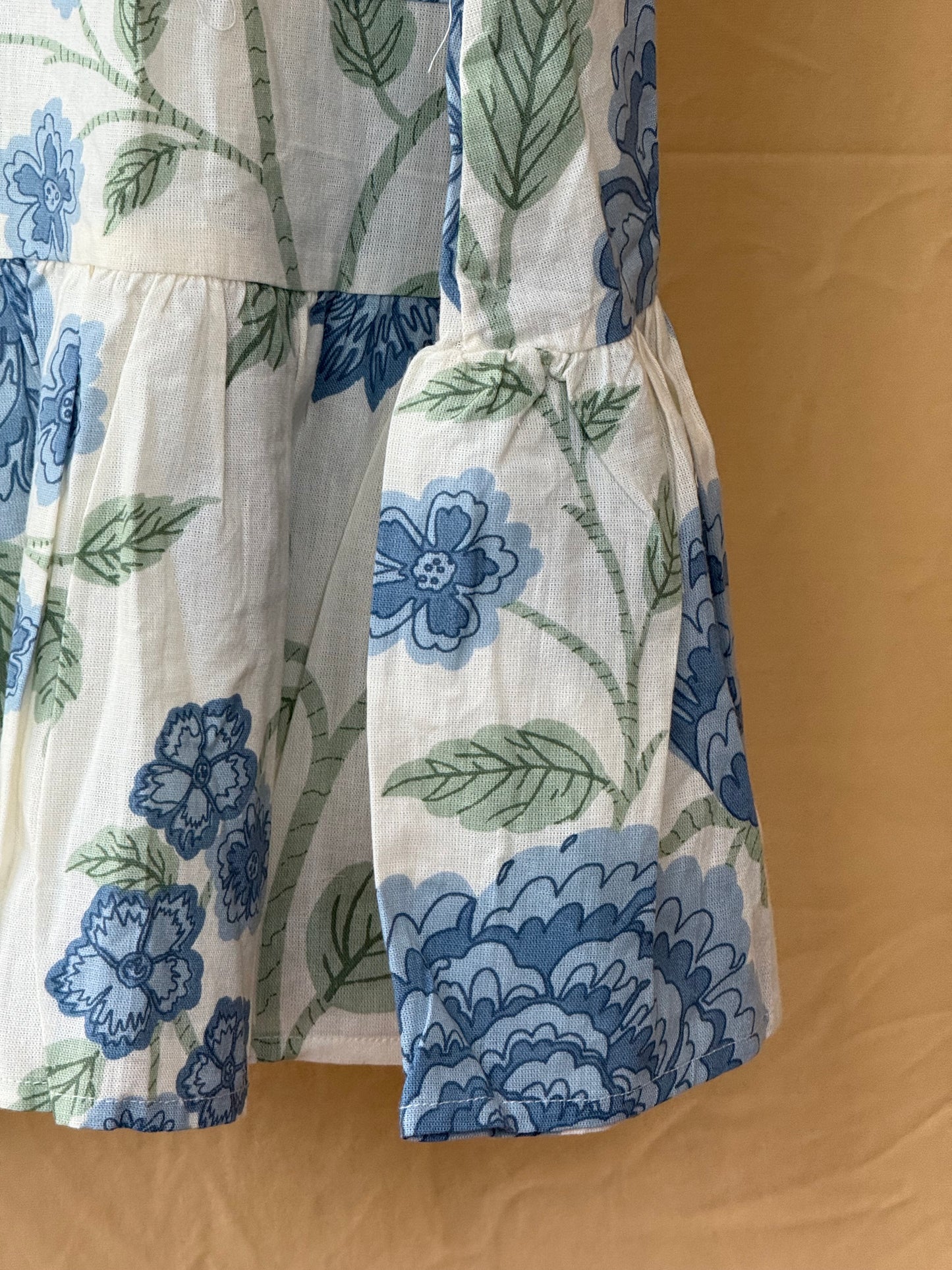 Blue floral cotton tunic