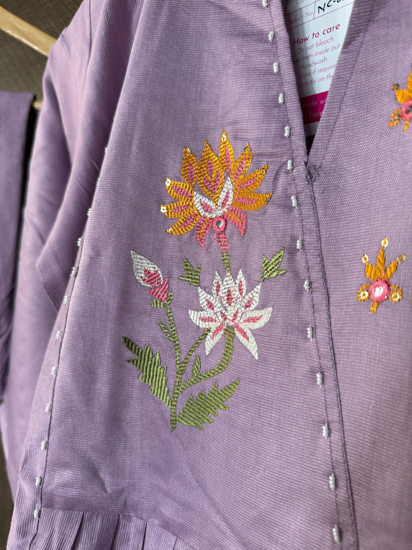 Soft lavender Kurti pant set