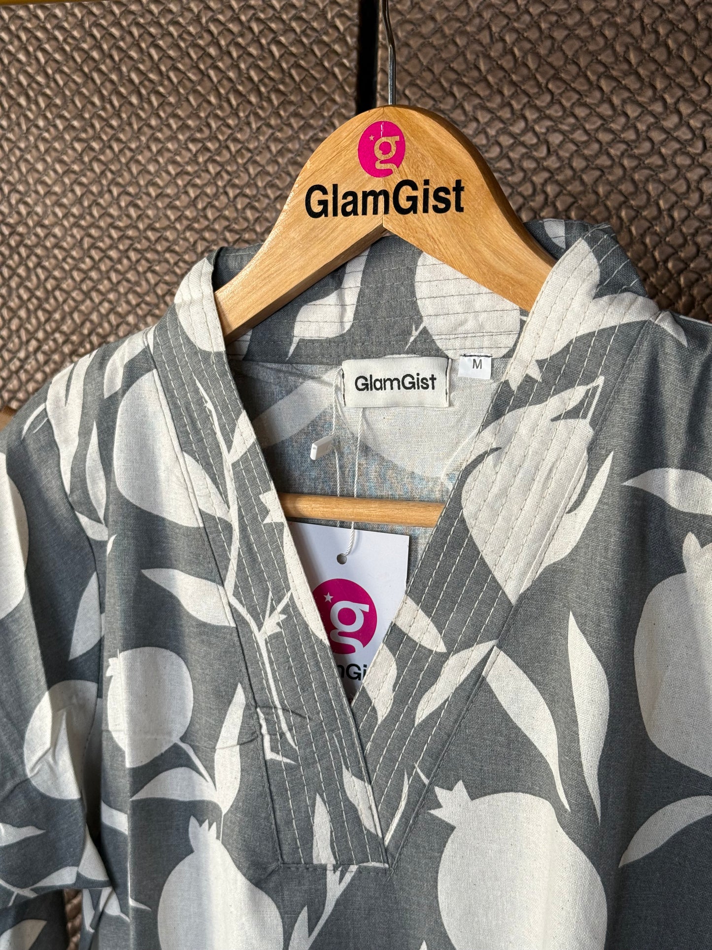 Dusty slate grey cotton Kurti pant set