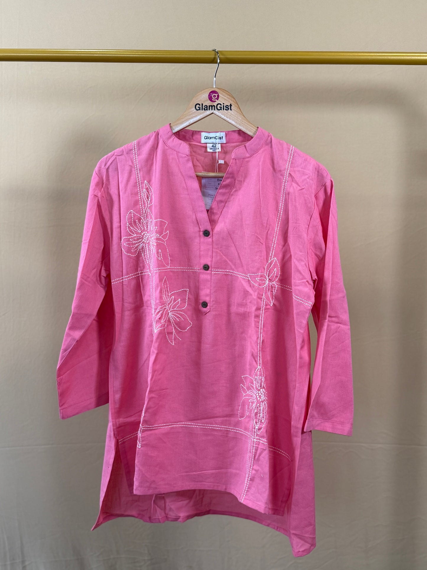 Pink linen tunic