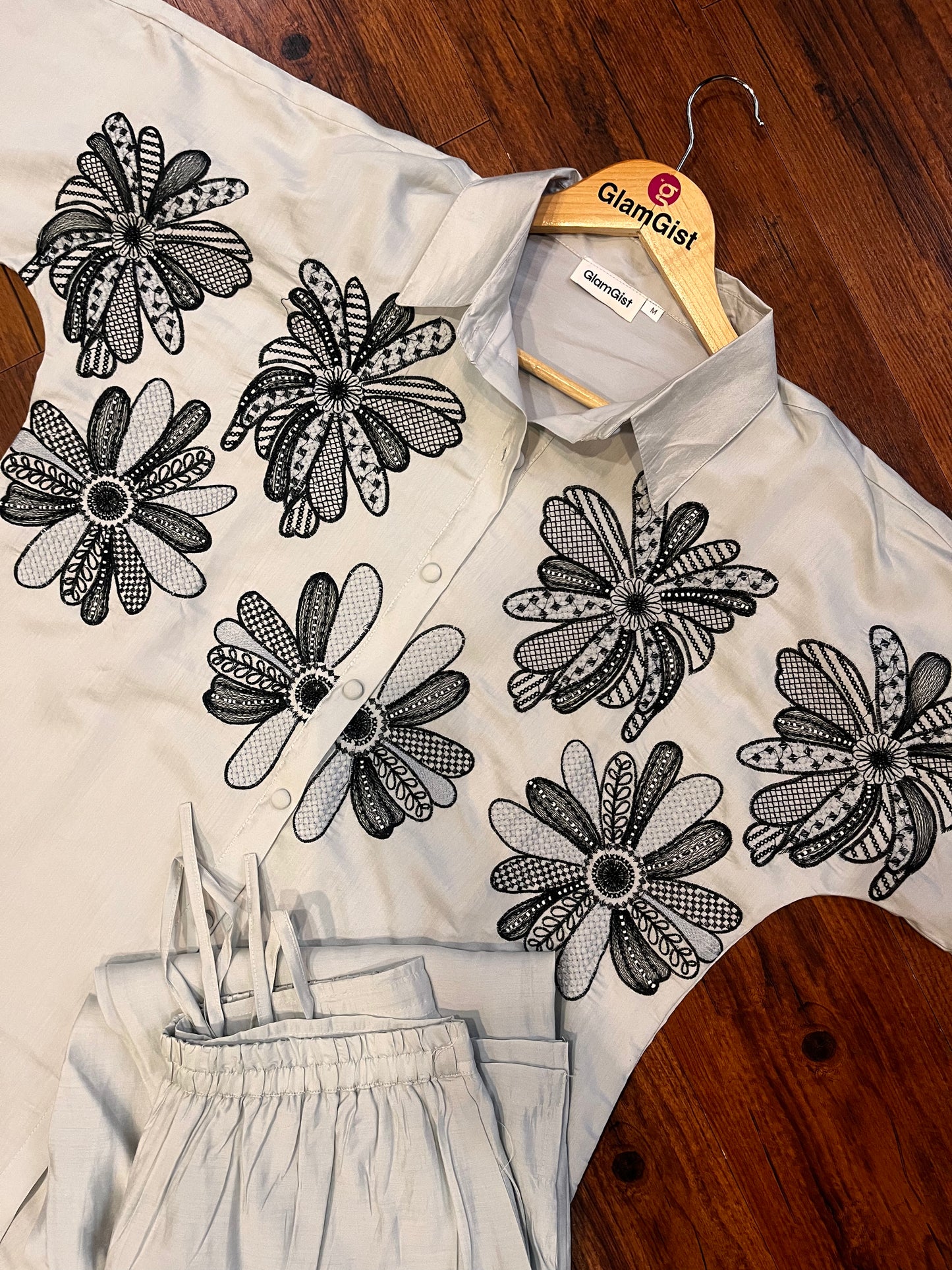 White Roman Silk Coord set