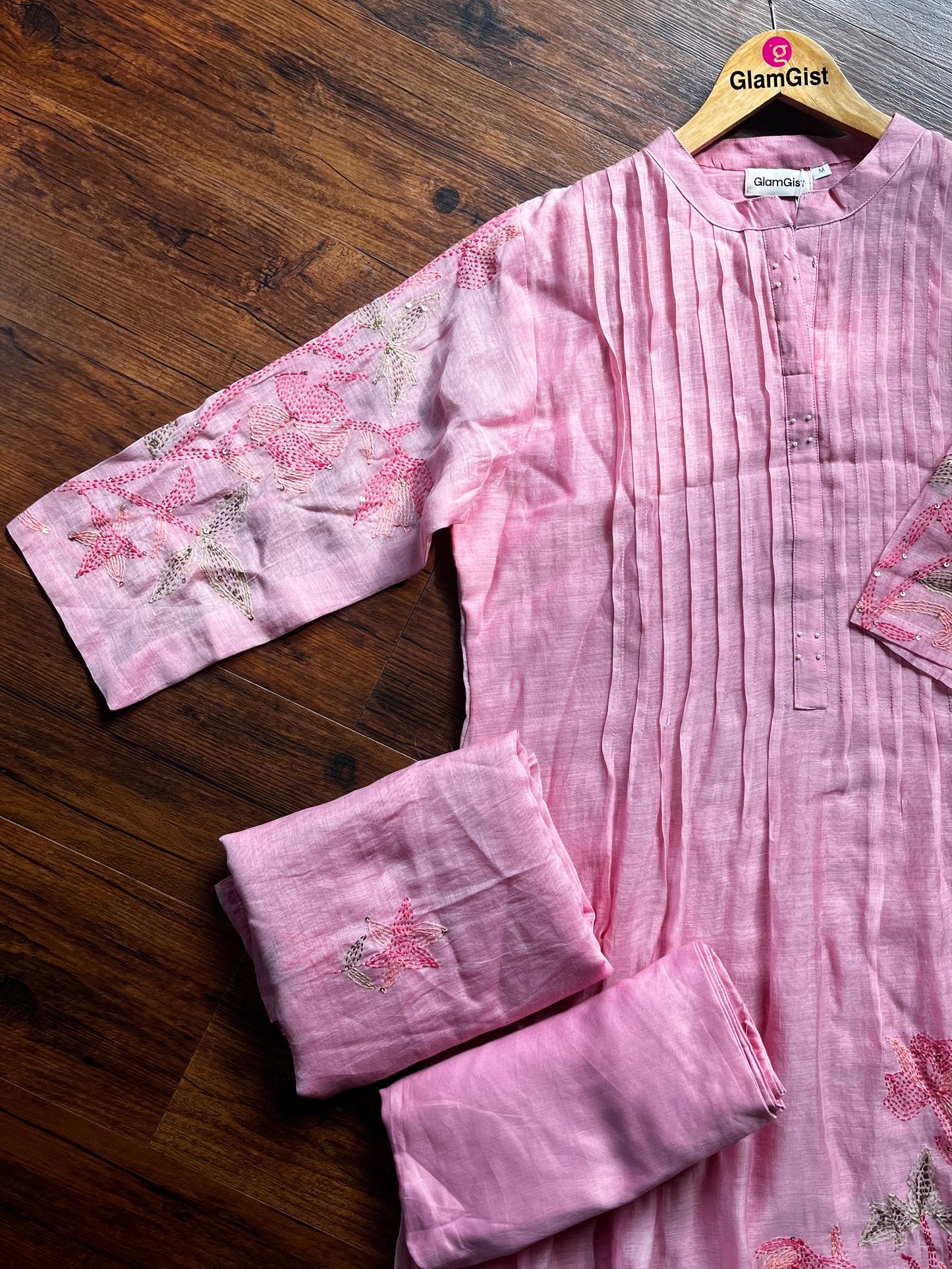 Pastel pink mul cotton set