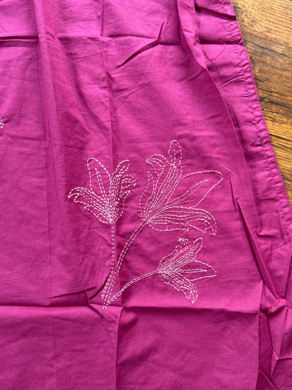 Plum floral embroidered kurta set