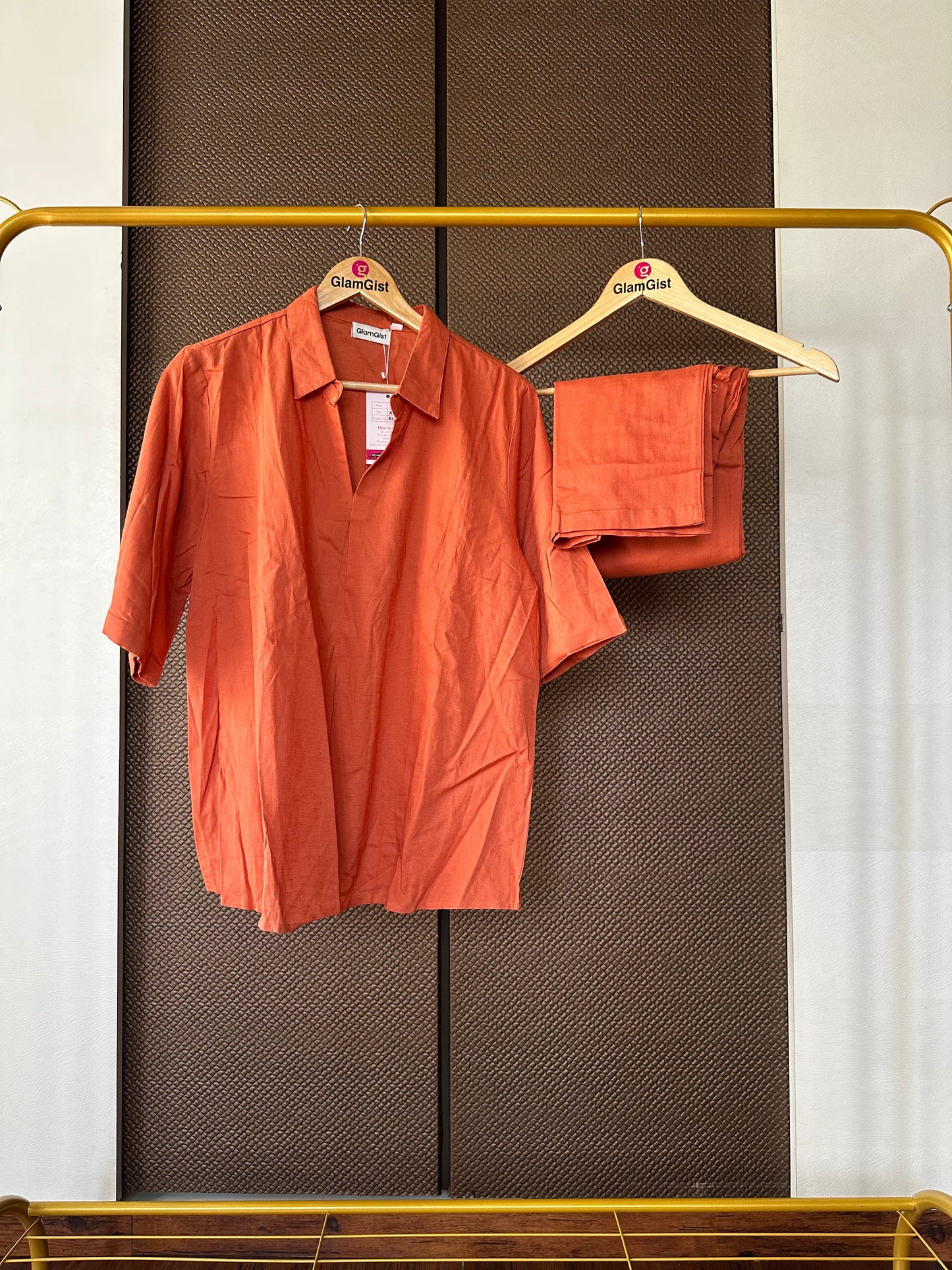 Rust orange cotton coord set