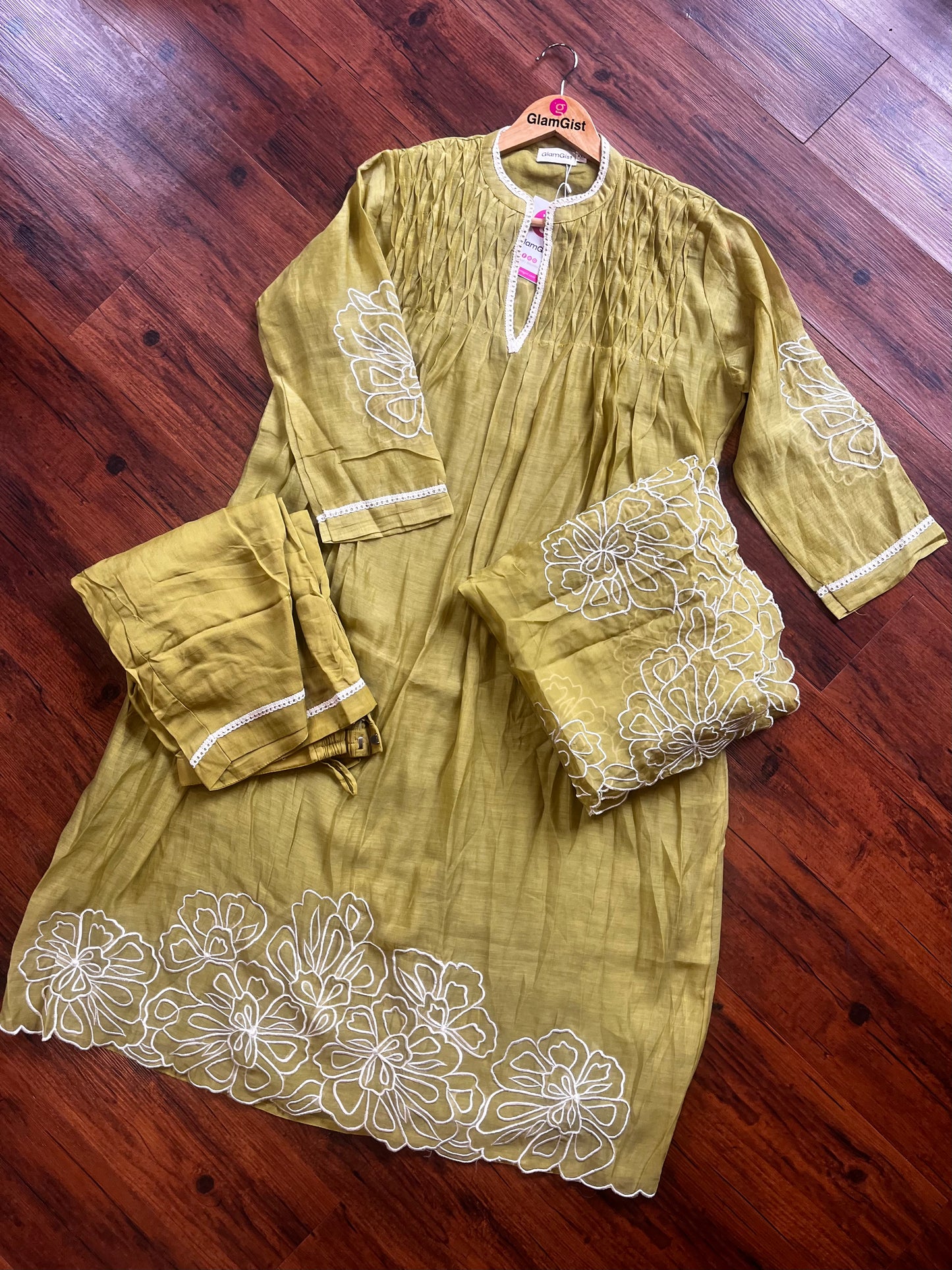 Green mul cotton kurti set