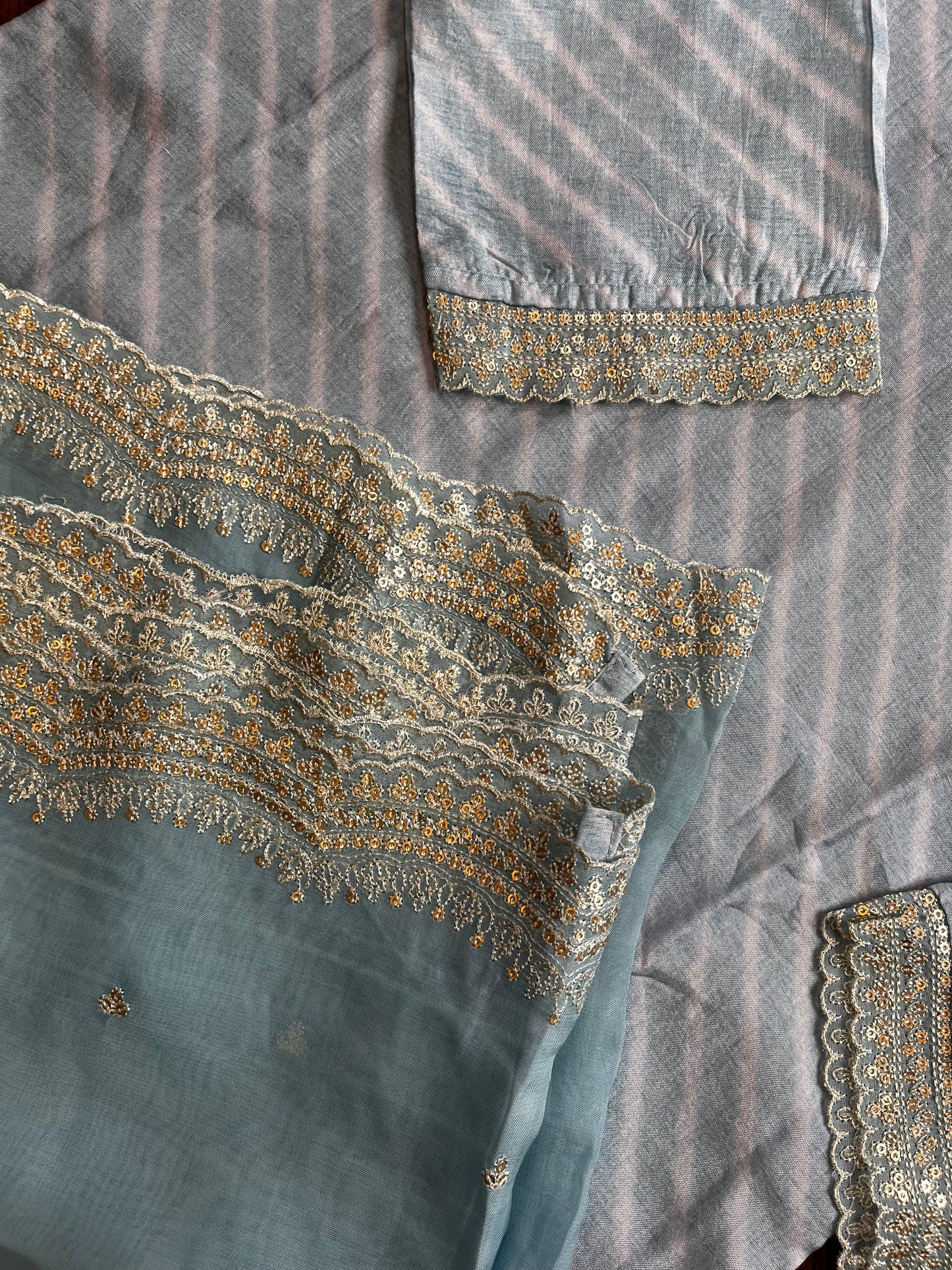 Light blue leheriya russian silk dress