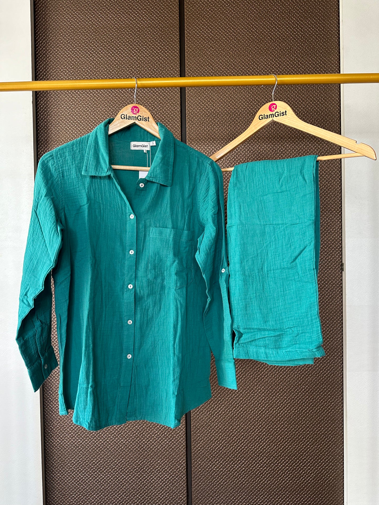 Teal breezy cotton coord set