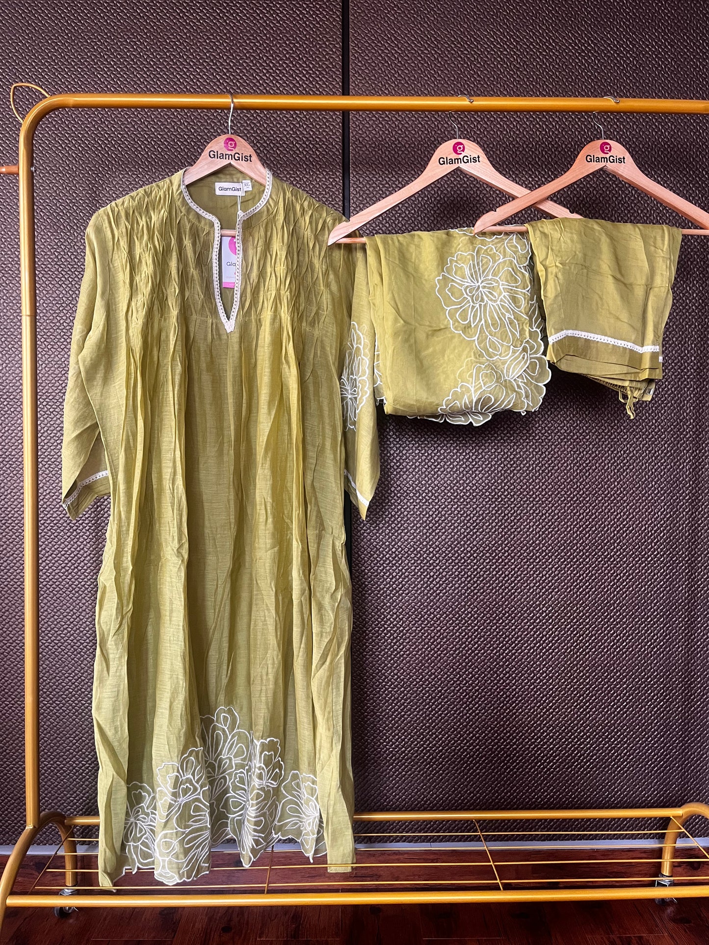 Green mul cotton kurti set