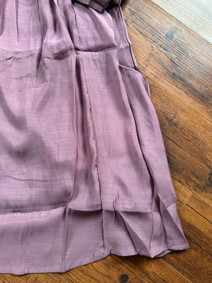 Mauve mirror work Mul Chanderi set