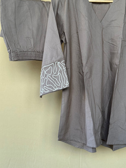 Taupe grey cotton coord set