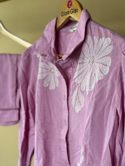 Lavender floral printed coord set