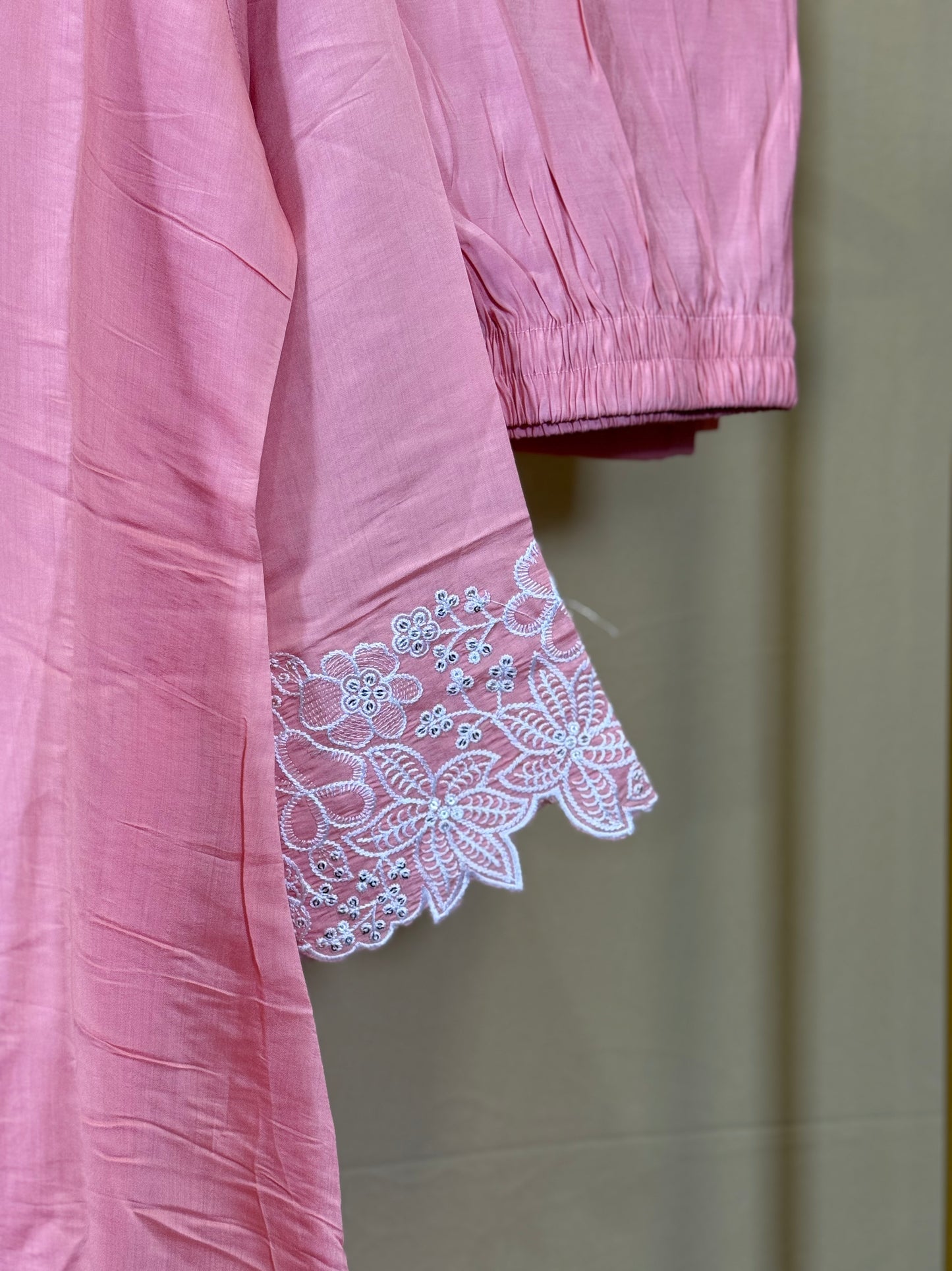 Blush pink Mul Chanderi set