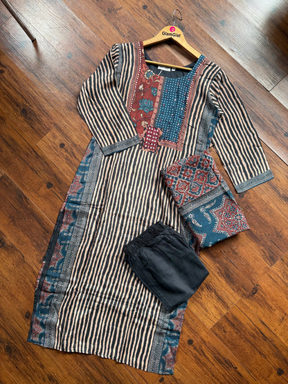 Ajrakh print Kurti set