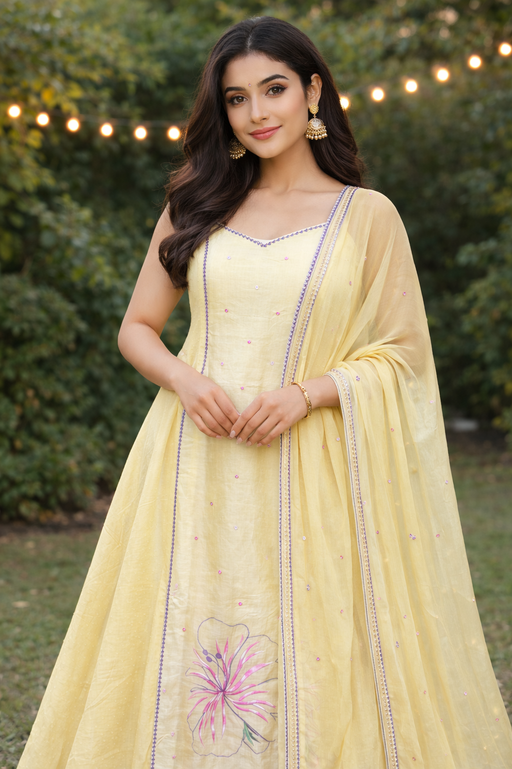 Sunshine yellow spaghetti strap cotton set