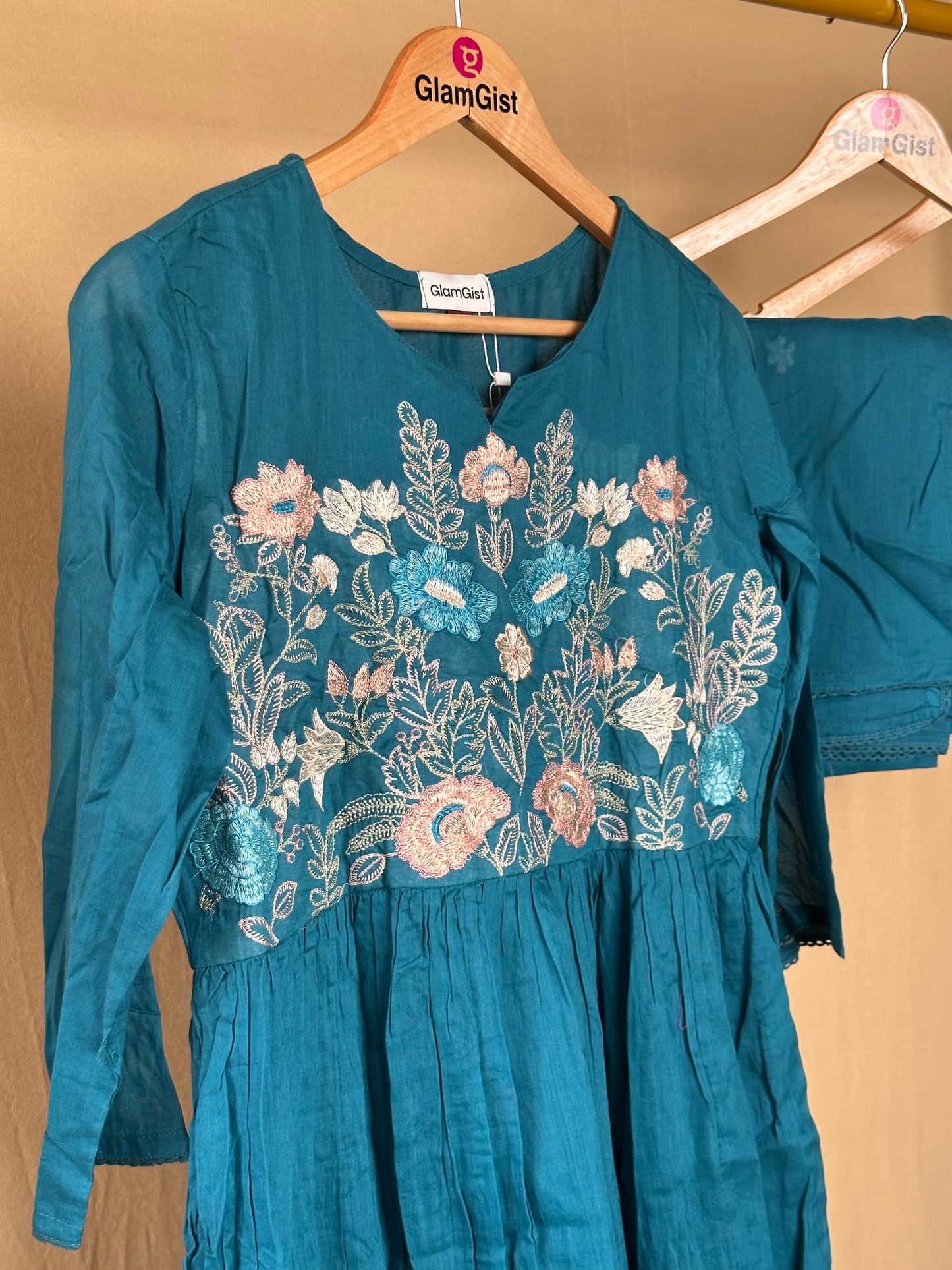 Teal Blue Mul Cotton Set