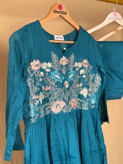 Teal Blue Mul Cotton Set