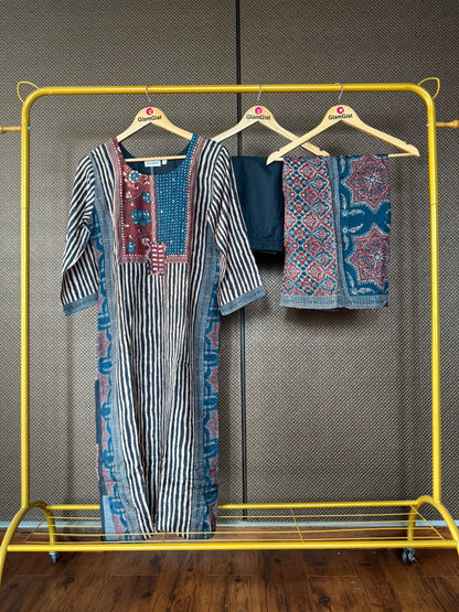 Ajrakh print Kurti set