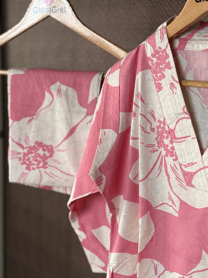 Blush bloom cotton Kurti pant set
