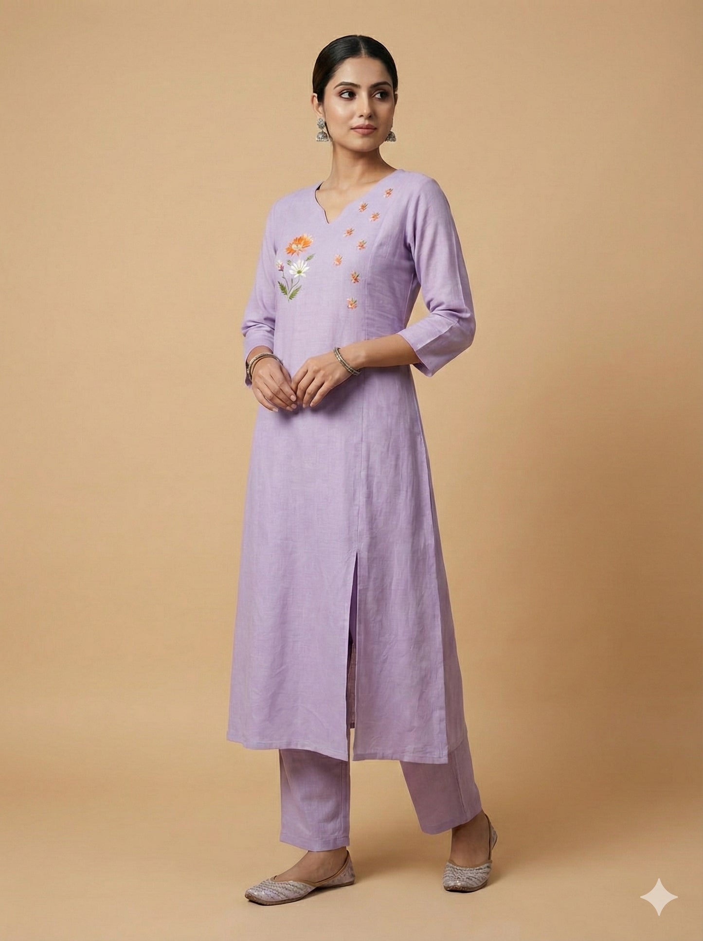 Soft lavender Kurti pant set