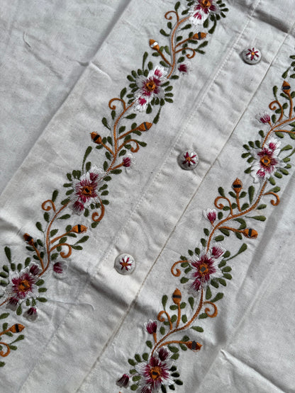 Ivory floral embroidered coord set