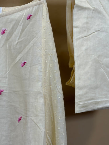 Beige spaghetti strap cotton set