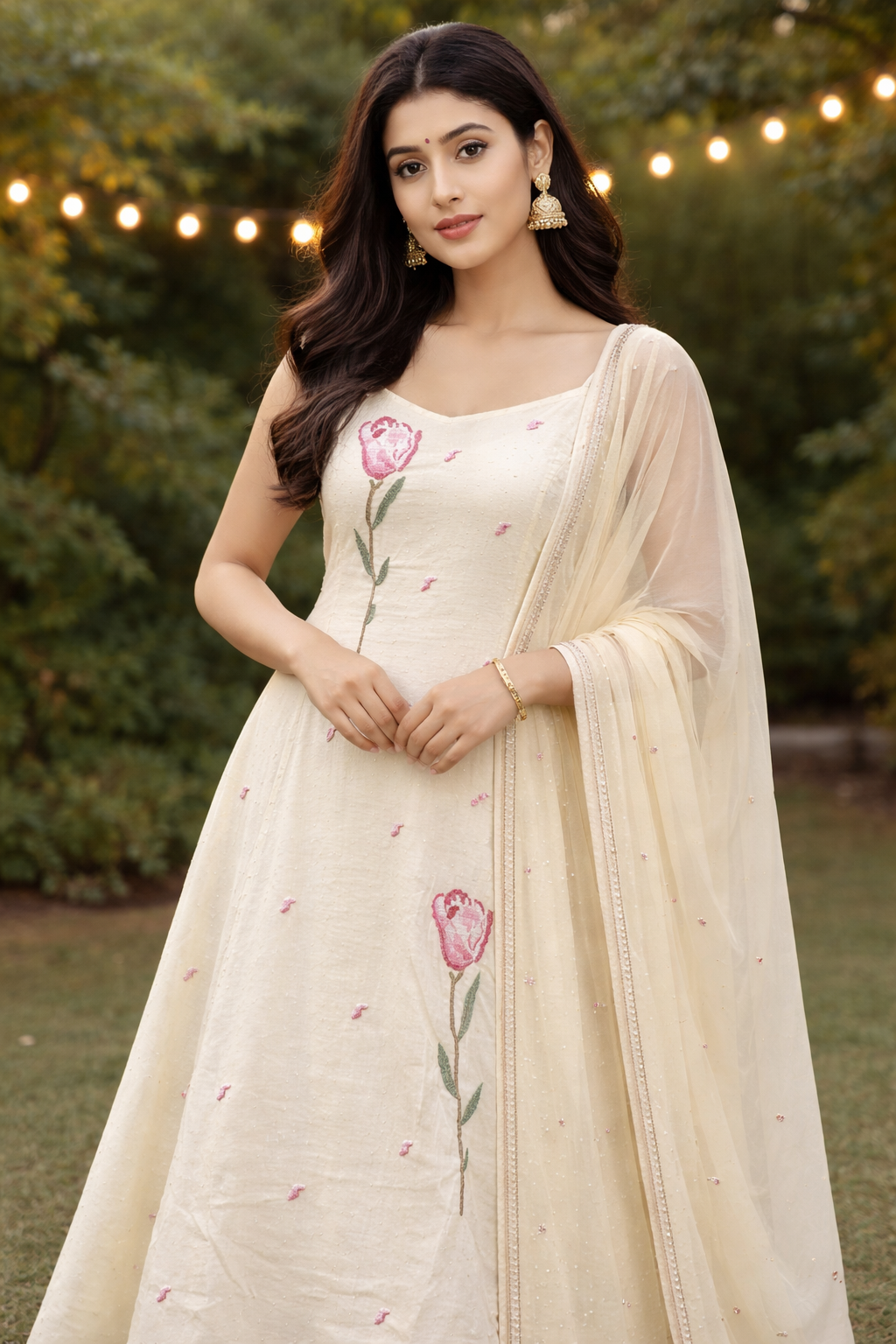 Beige spaghetti strap cotton set