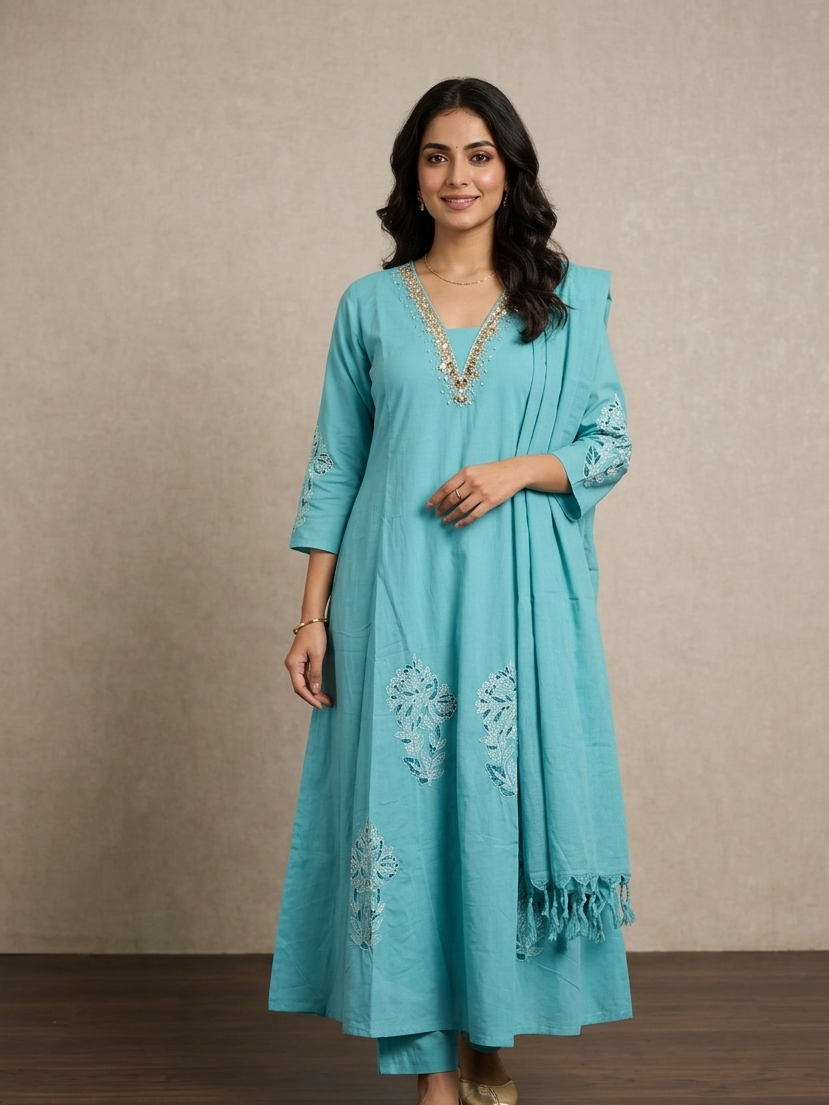 Turquoise Doriya set