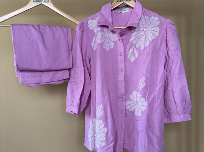 Lavender floral printed coord set