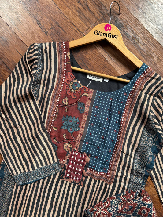 Ajrakh print Kurti set