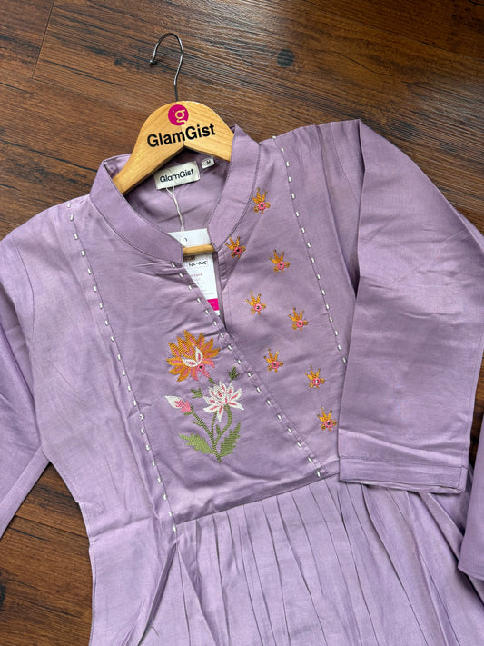 Soft lavender Kurti pant set