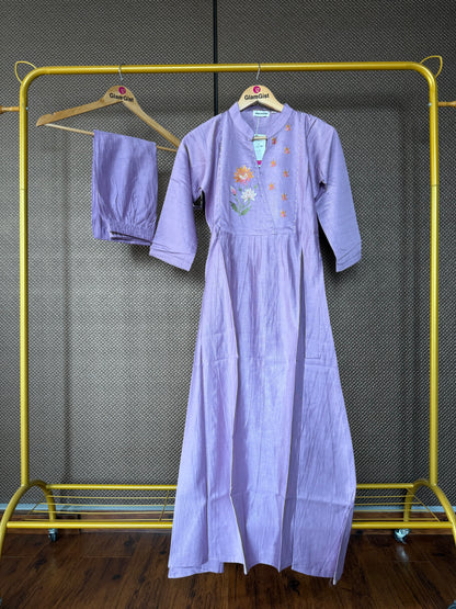 Soft lavender Kurti pant set