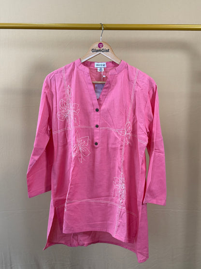 Pink linen tunic