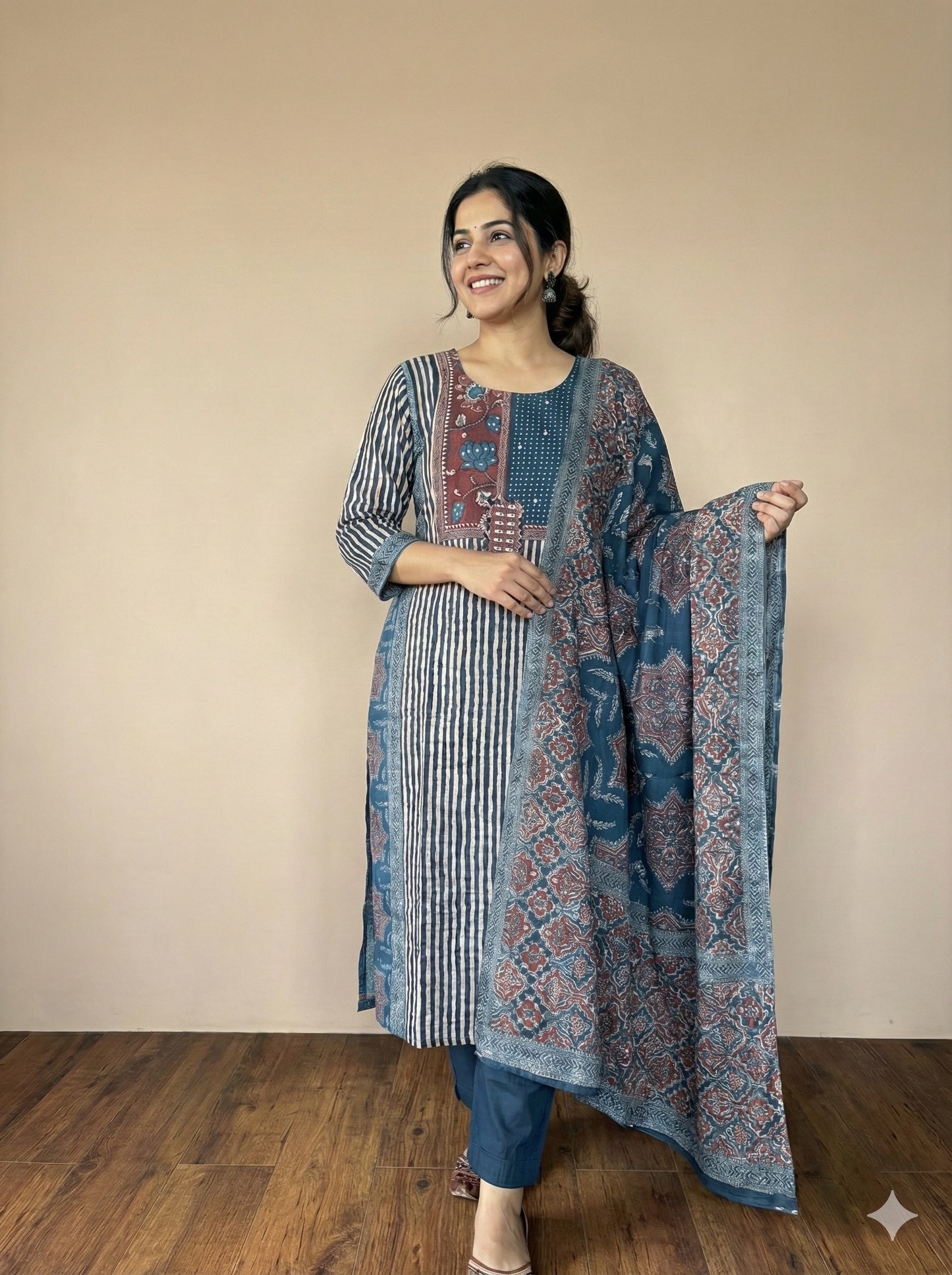 Ajrakh print Kurti set