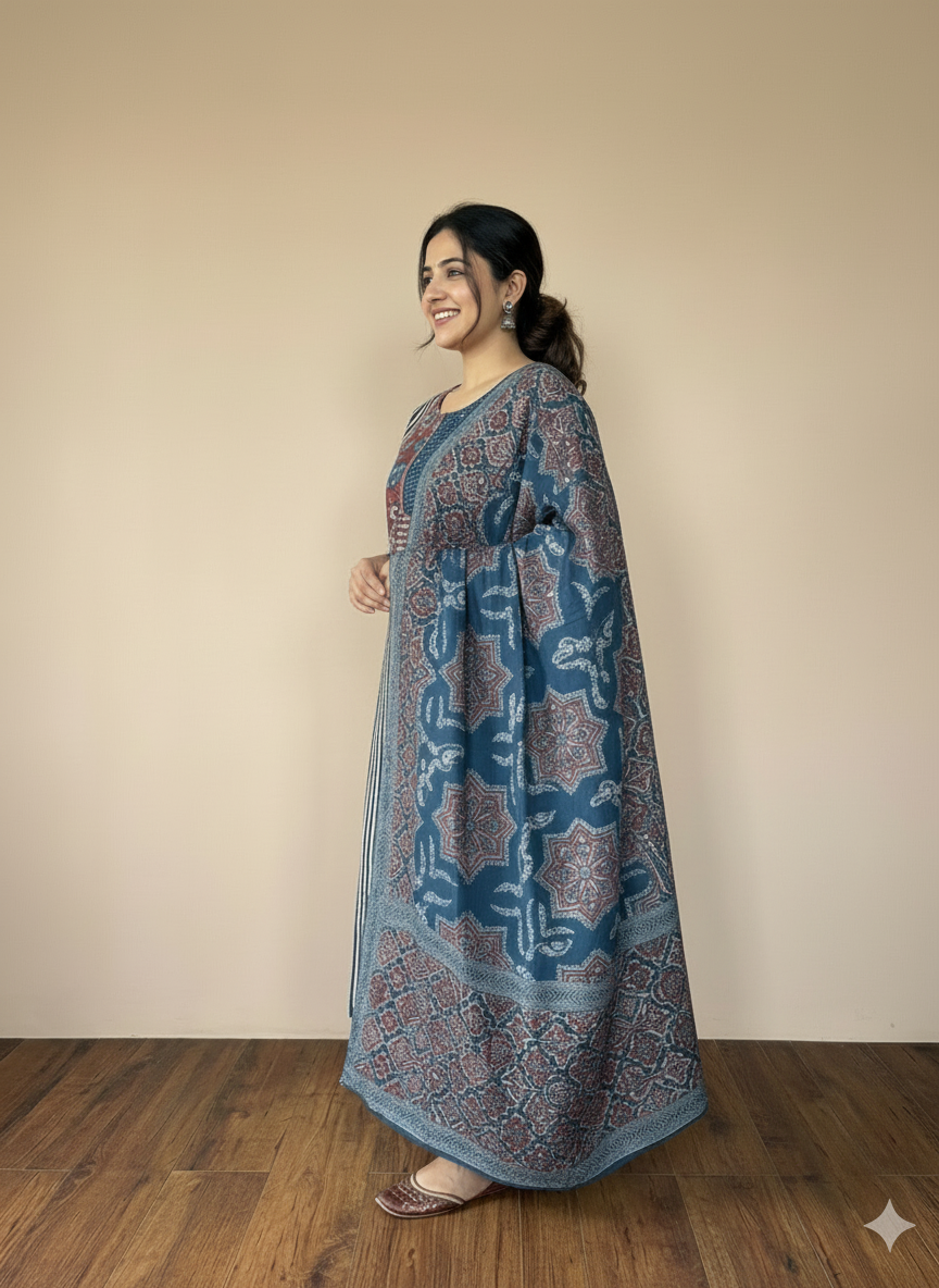 Ajrakh print Kurti set