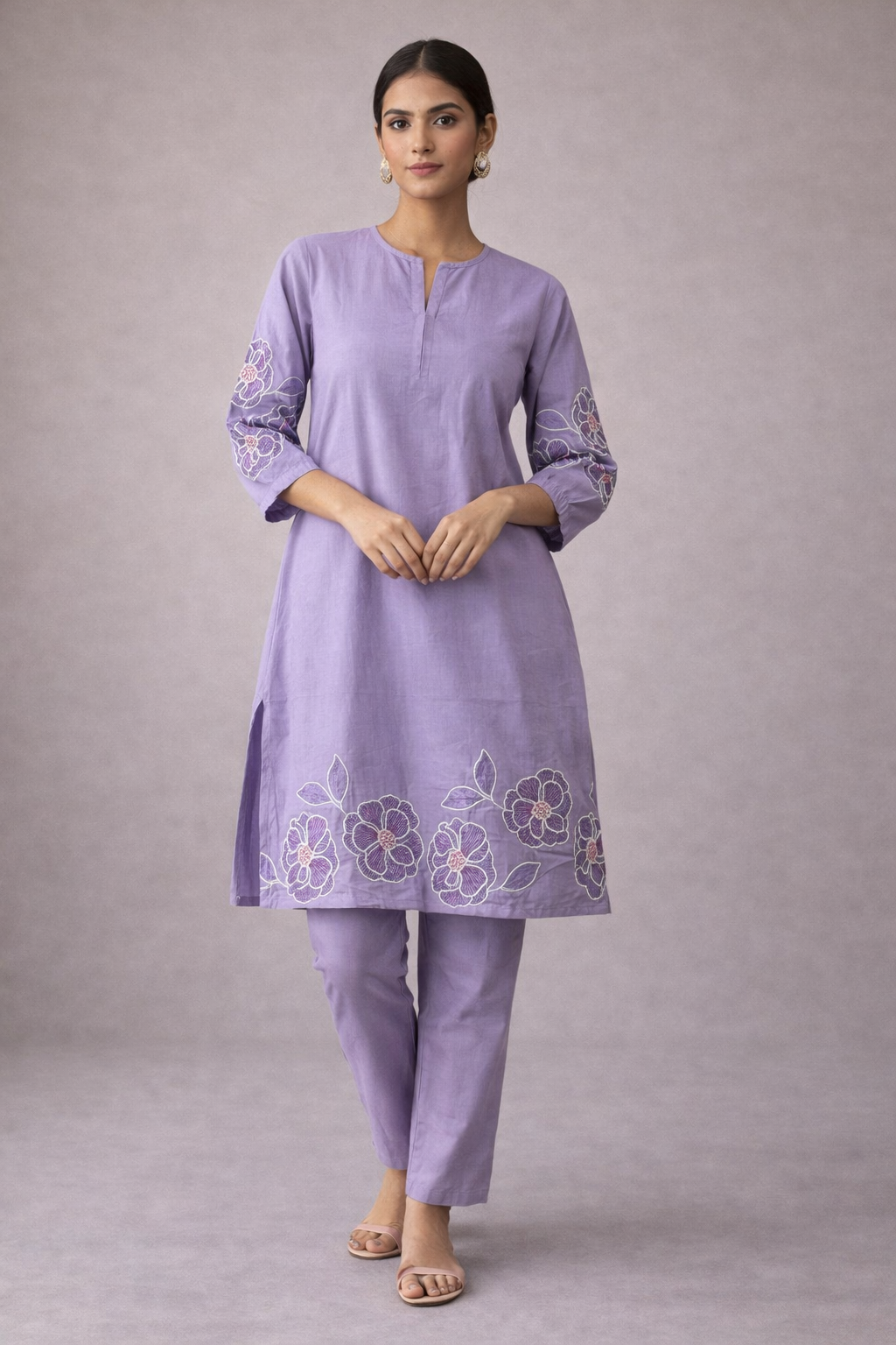 Lavender cotton long coord set