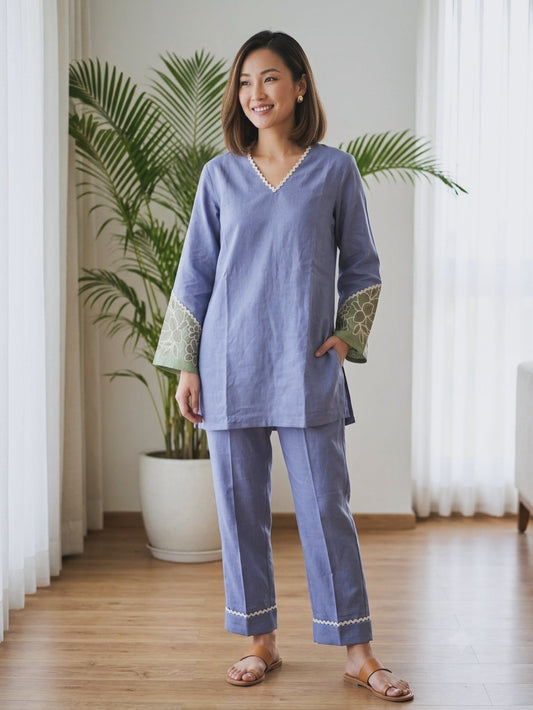 Periwinkle Blue Linen Coord Set