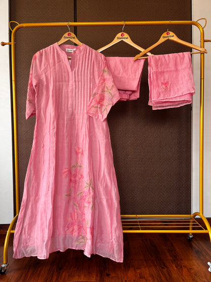 Pastel pink mul cotton set