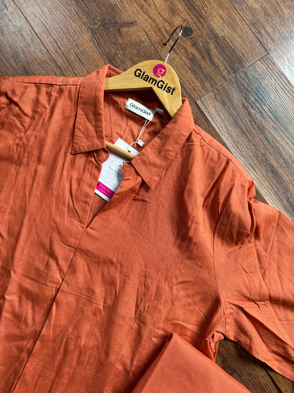 Rust orange cotton coord set