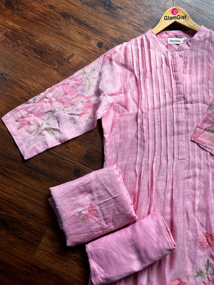 Pastel pink mul cotton set