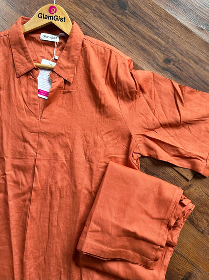 Rust orange cotton coord set
