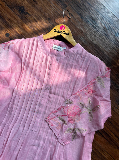 Pastel pink mul cotton set